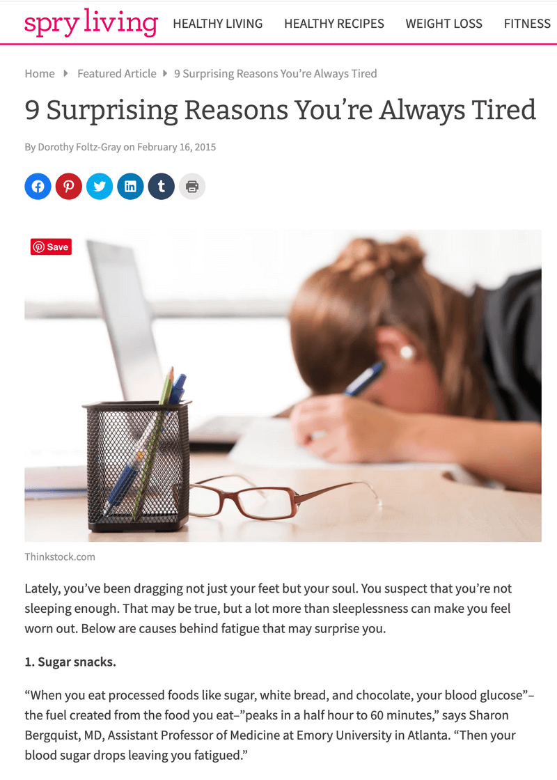 article image for the article 9 reasons you are always tired featuring Dr. Sharon Bergquist